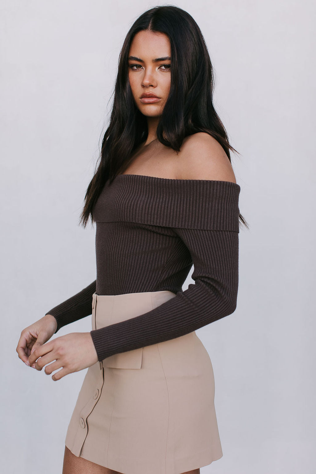 Haider Mini Skirt - Beige