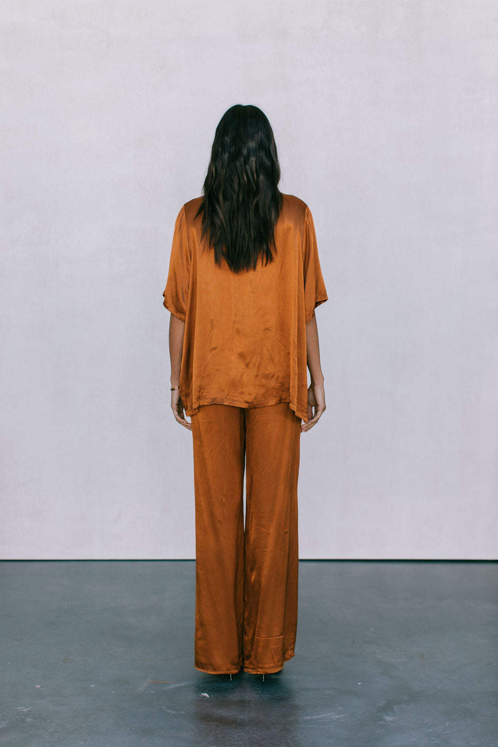 Francesca Shirt - Caramel Satin