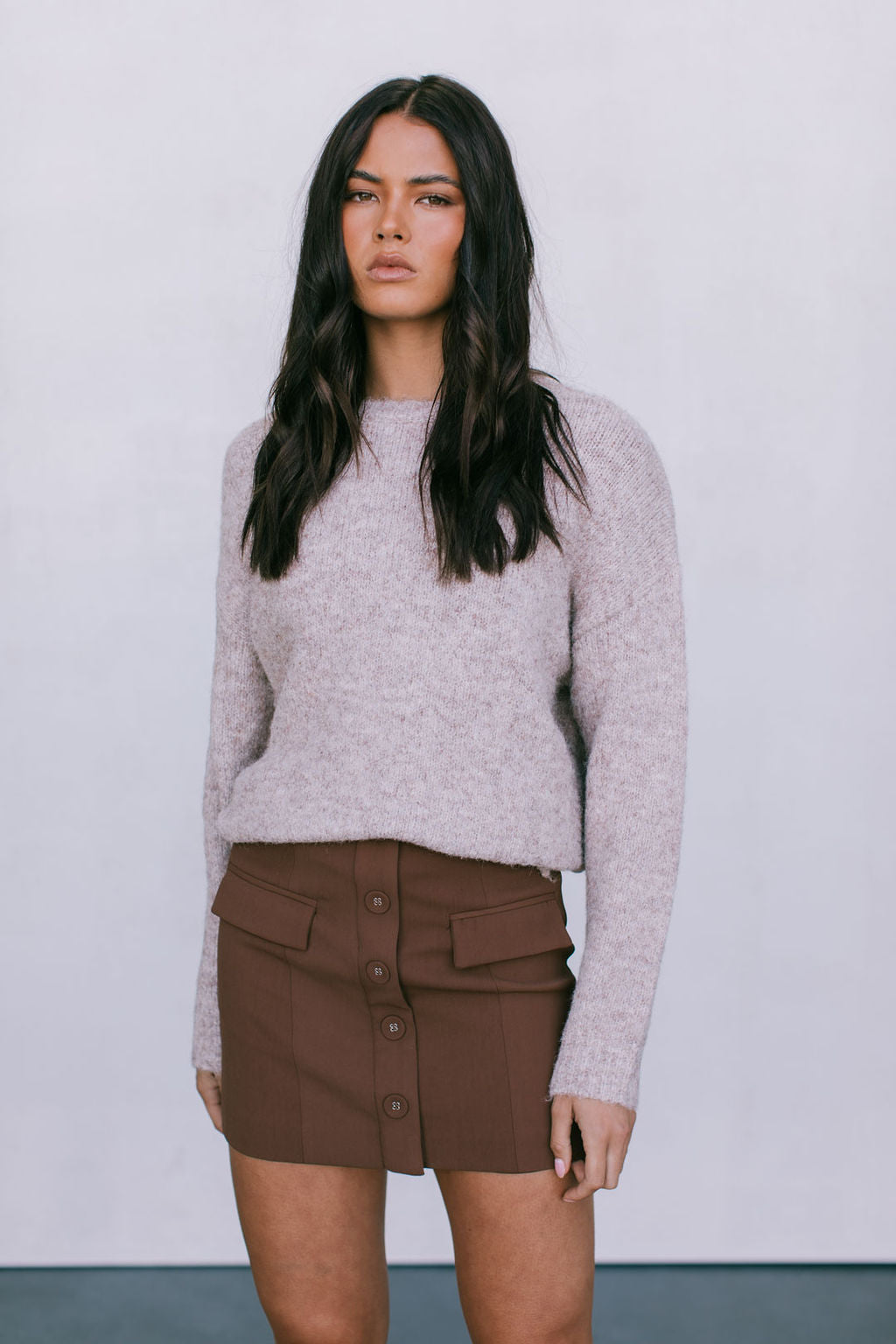Haider Mini Skirt - Chocolate Brown