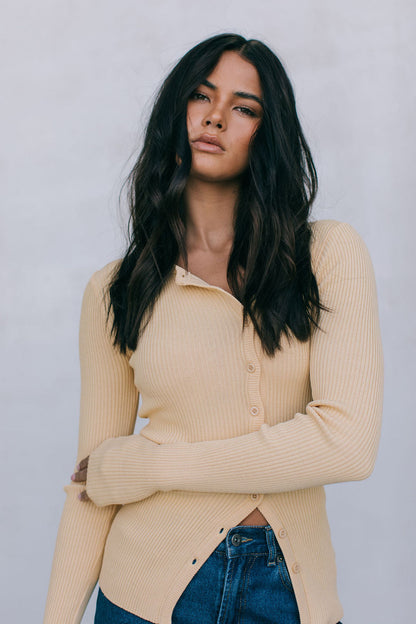 Brianna Knit Top - Butter Yellow