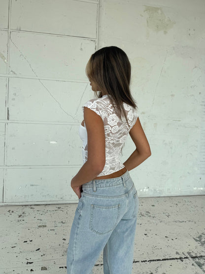 Lucy lace top - white