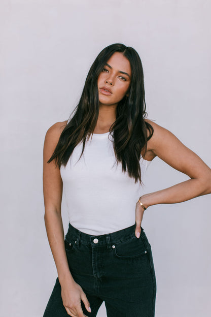 Carissa Wide Leg Jeans - Washed Black