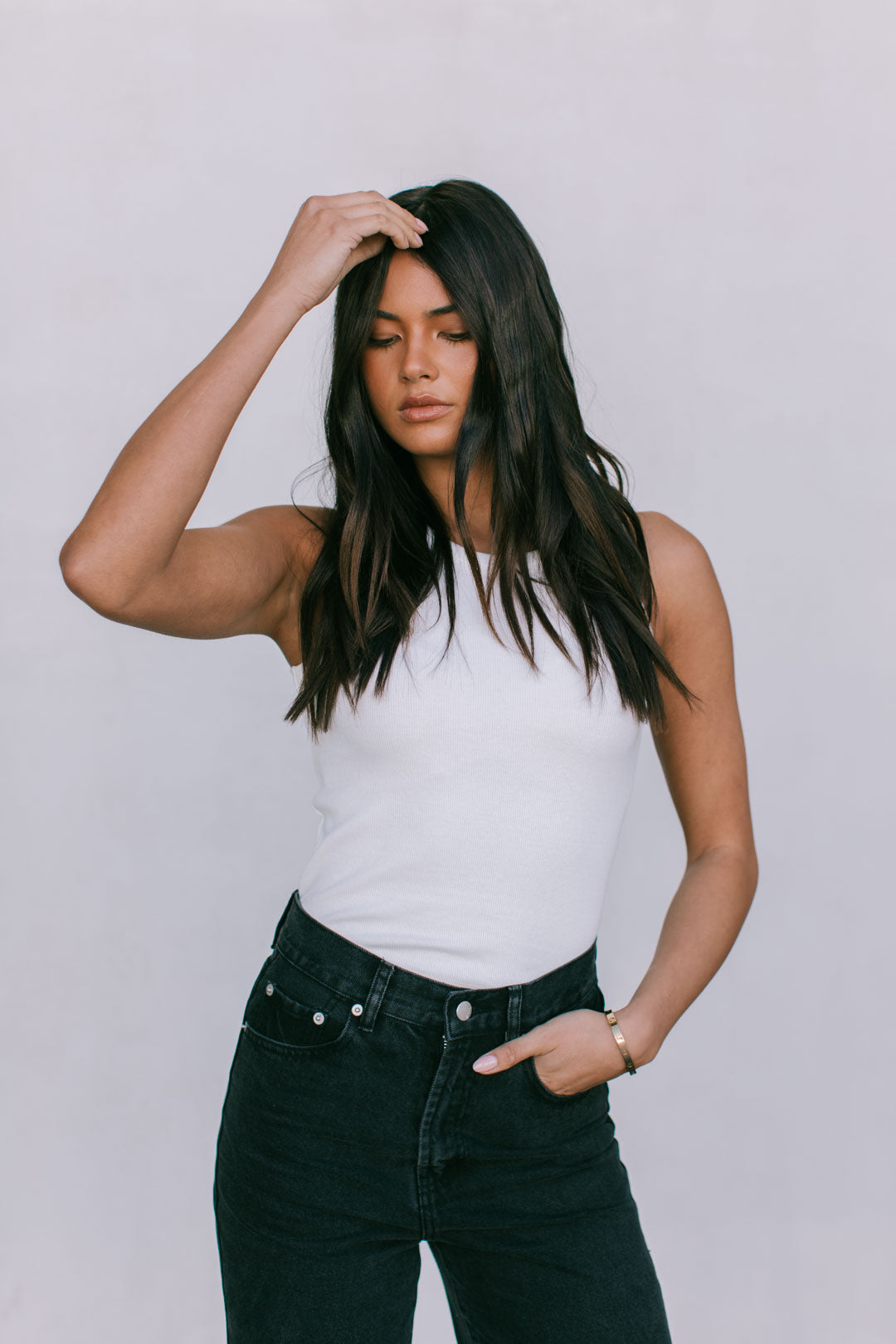 Carissa Wide Leg Jeans - Washed Black