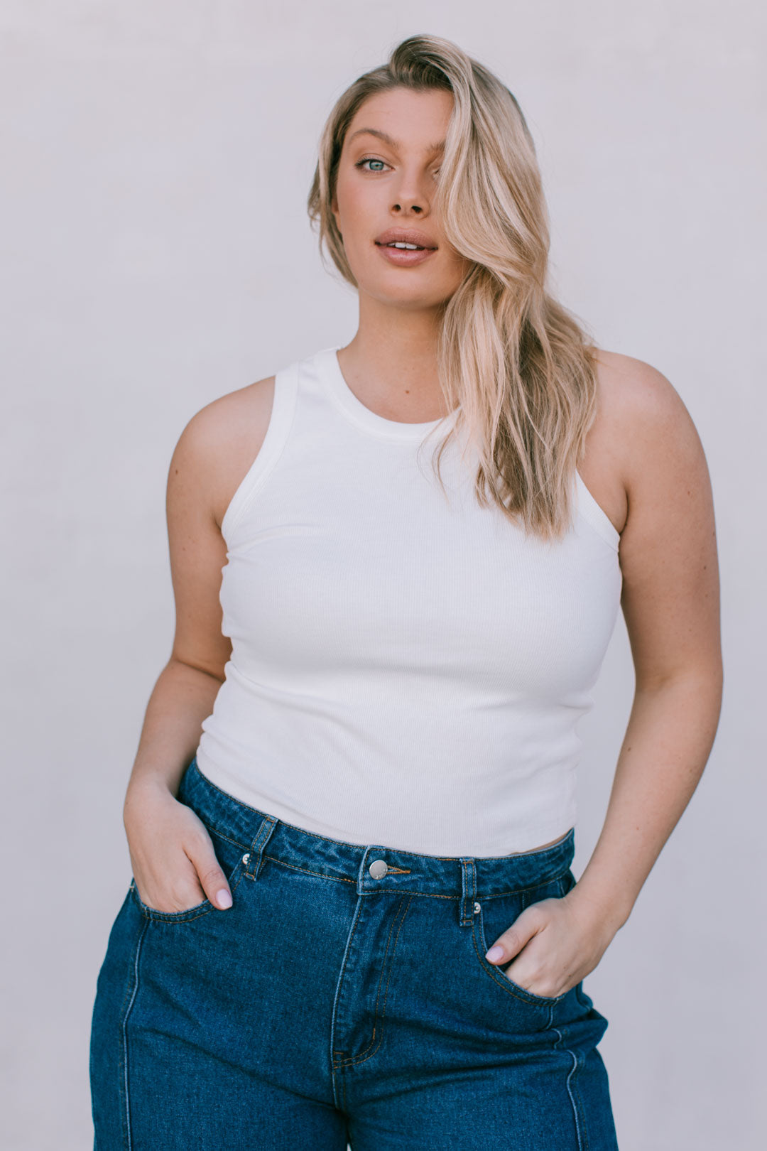 Janey Wide Leg Jeans - Dark Blue Wash