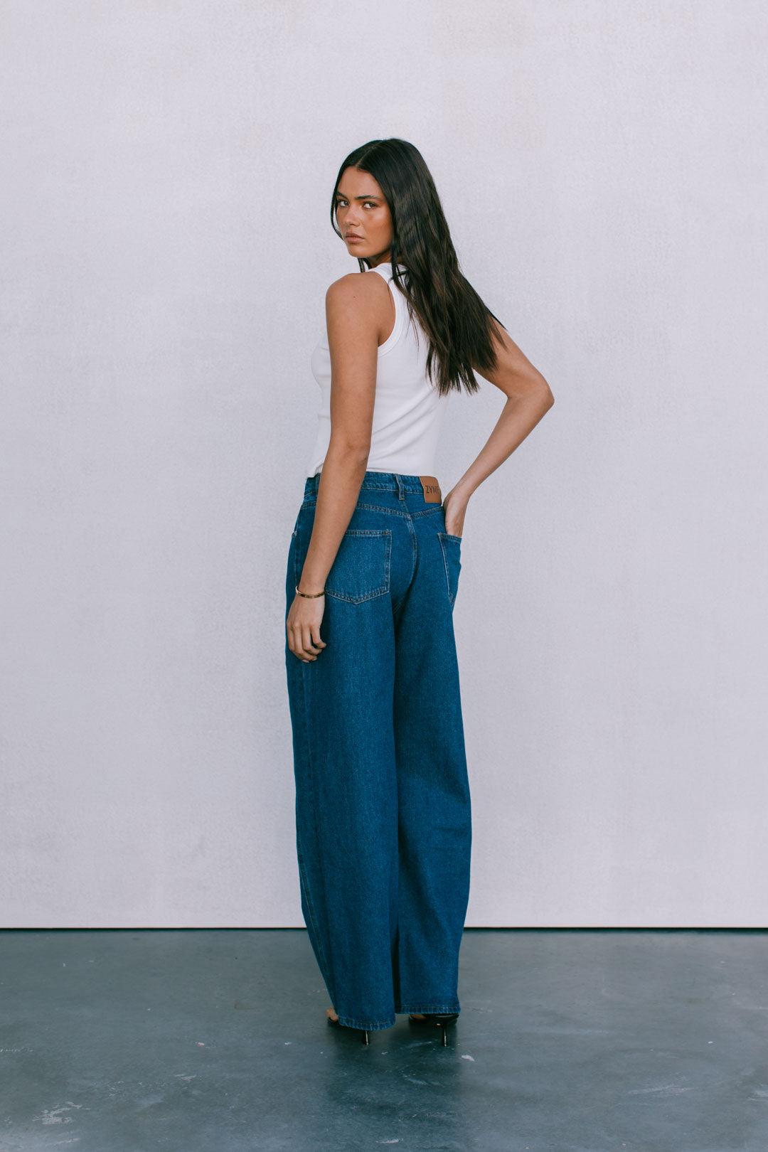Janey Wide Leg Jeans - Dark Blue Wash