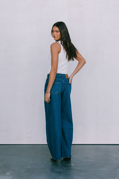 Janey Wide Leg Jeans - Dark Blue Wash