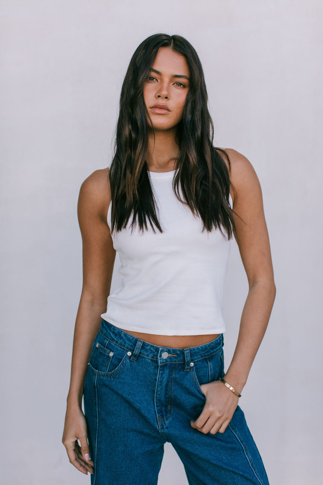 Janey Wide Leg Jeans - Dark Blue Wash