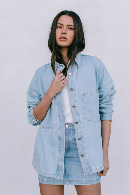 Ilou Denim Shirt - Light Wash Blue