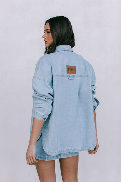 Erin Mini Denim Skirt - Light Wash Blue