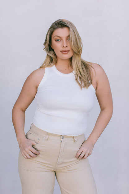 Carissa Wide Leg Denim Jeans - Sand