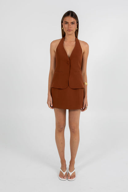 Eden Halter Top - Brown