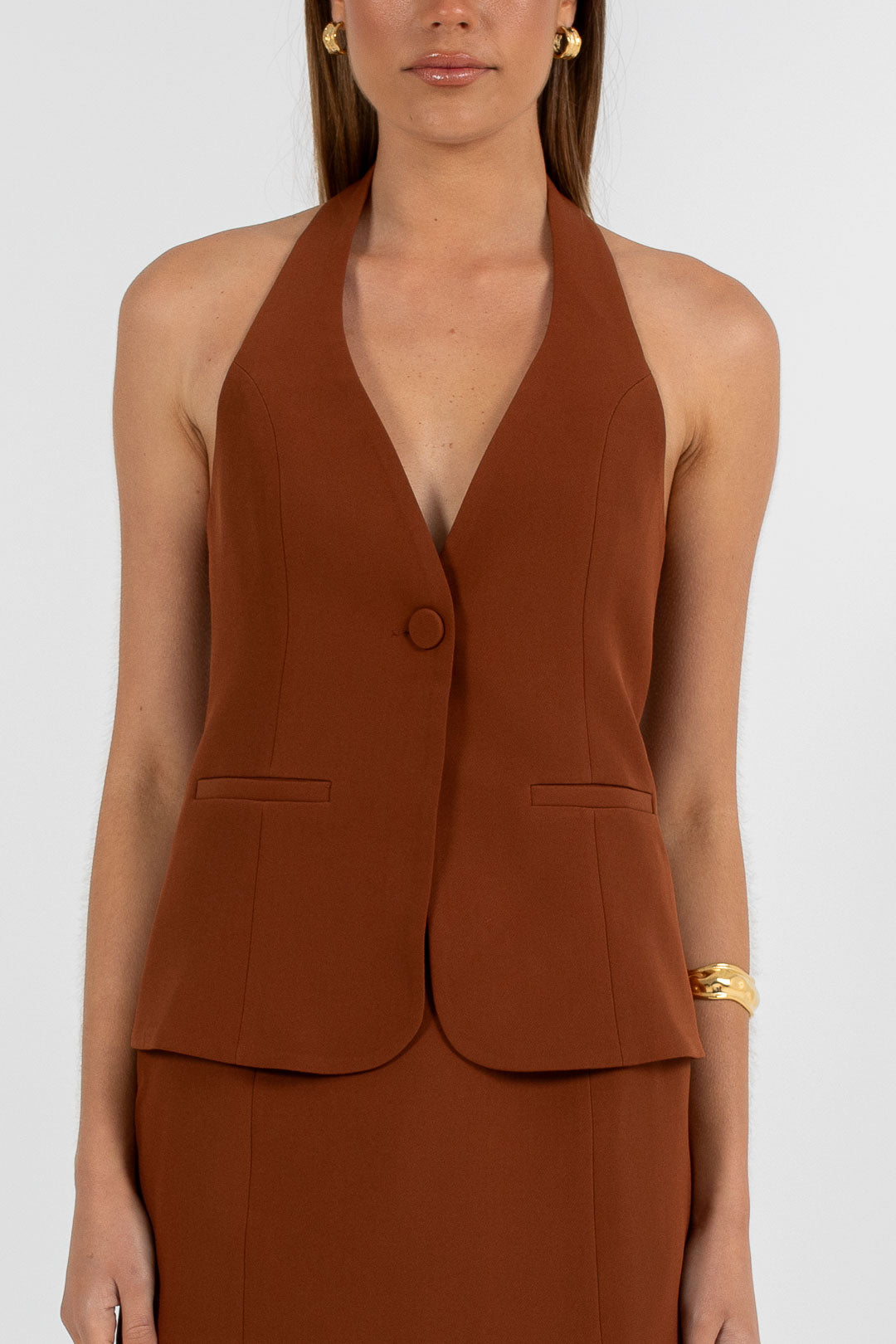 Eden Halter Top - Brown