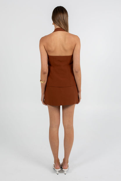 Nellie Mini Skirt - Brown