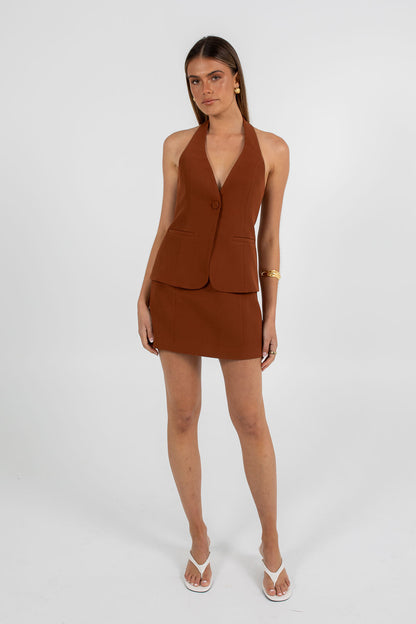 Nellie Mini Skirt - Brown