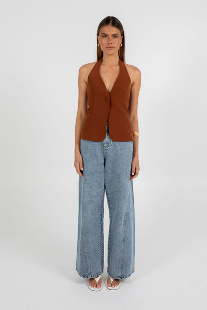 Eden Halter Top - Brown