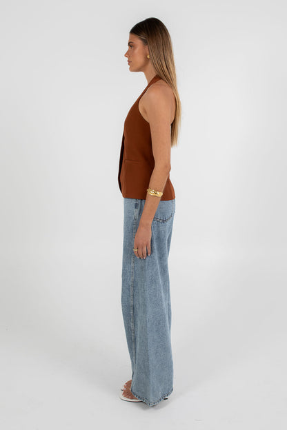 Eden Halter Top - Brown