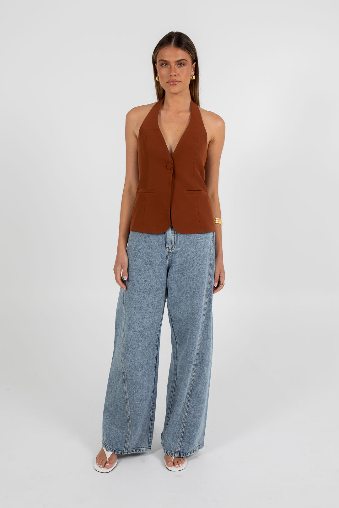 Eden Halter Top - Brown
