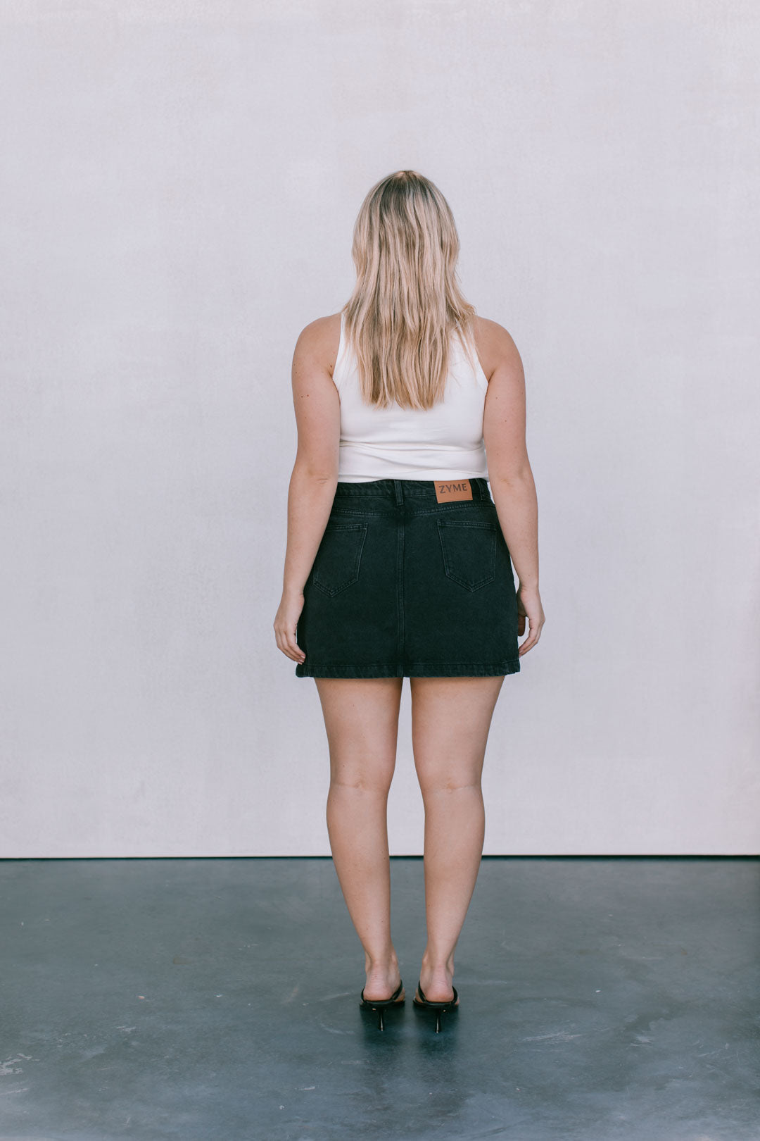 Erin Mini Denim Skirt - Washed Black