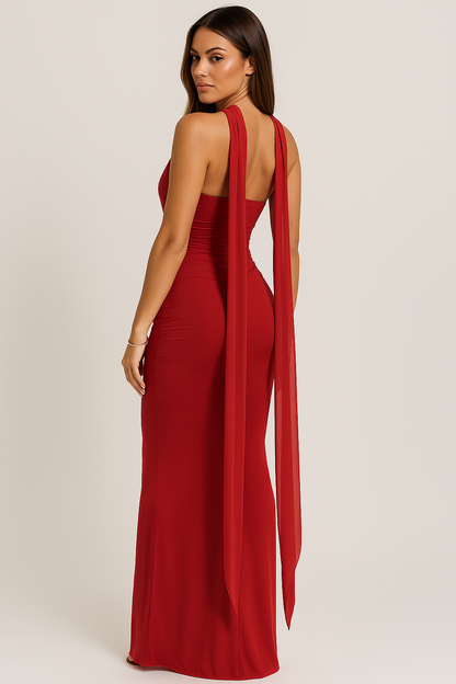 Elegant Strapless Choker Dress