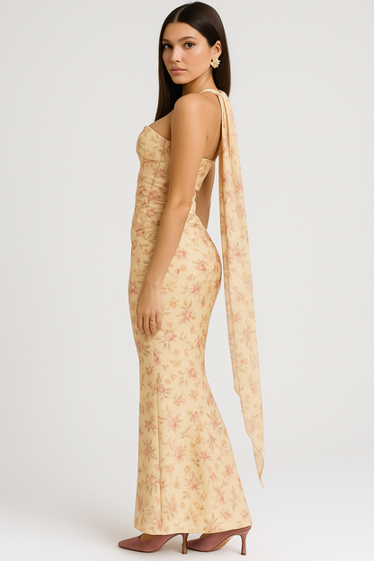 Elegant Strapless Choker Dress