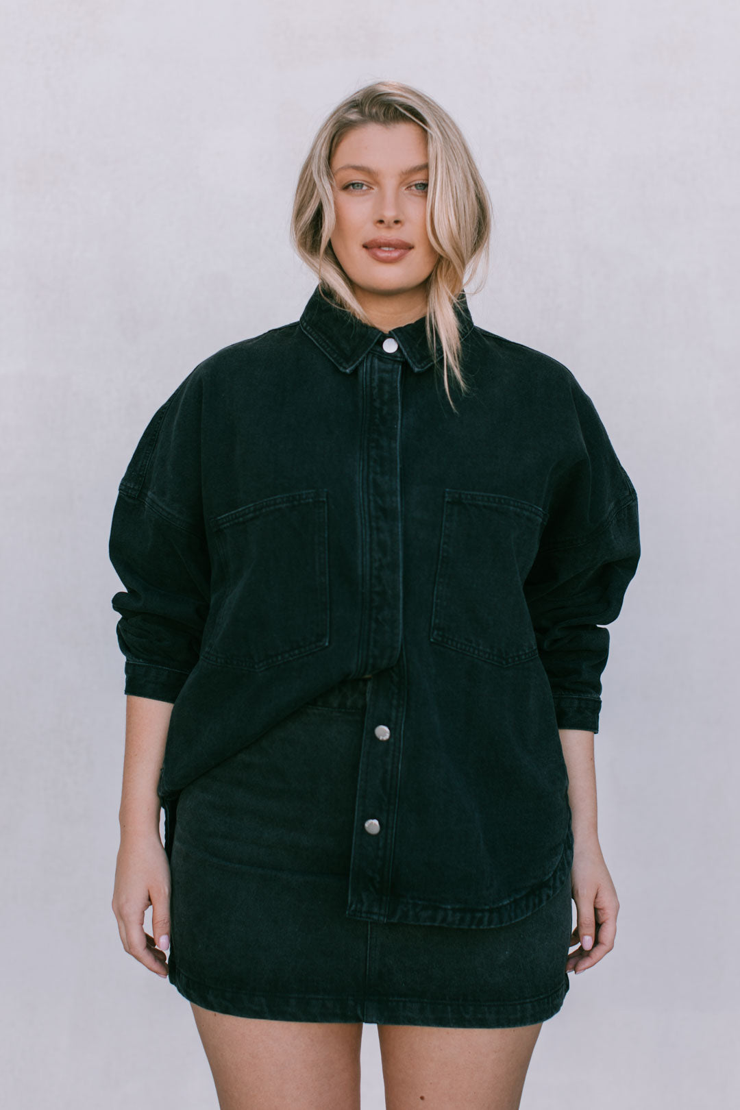 Erin Mini Denim Skirt - Washed Black