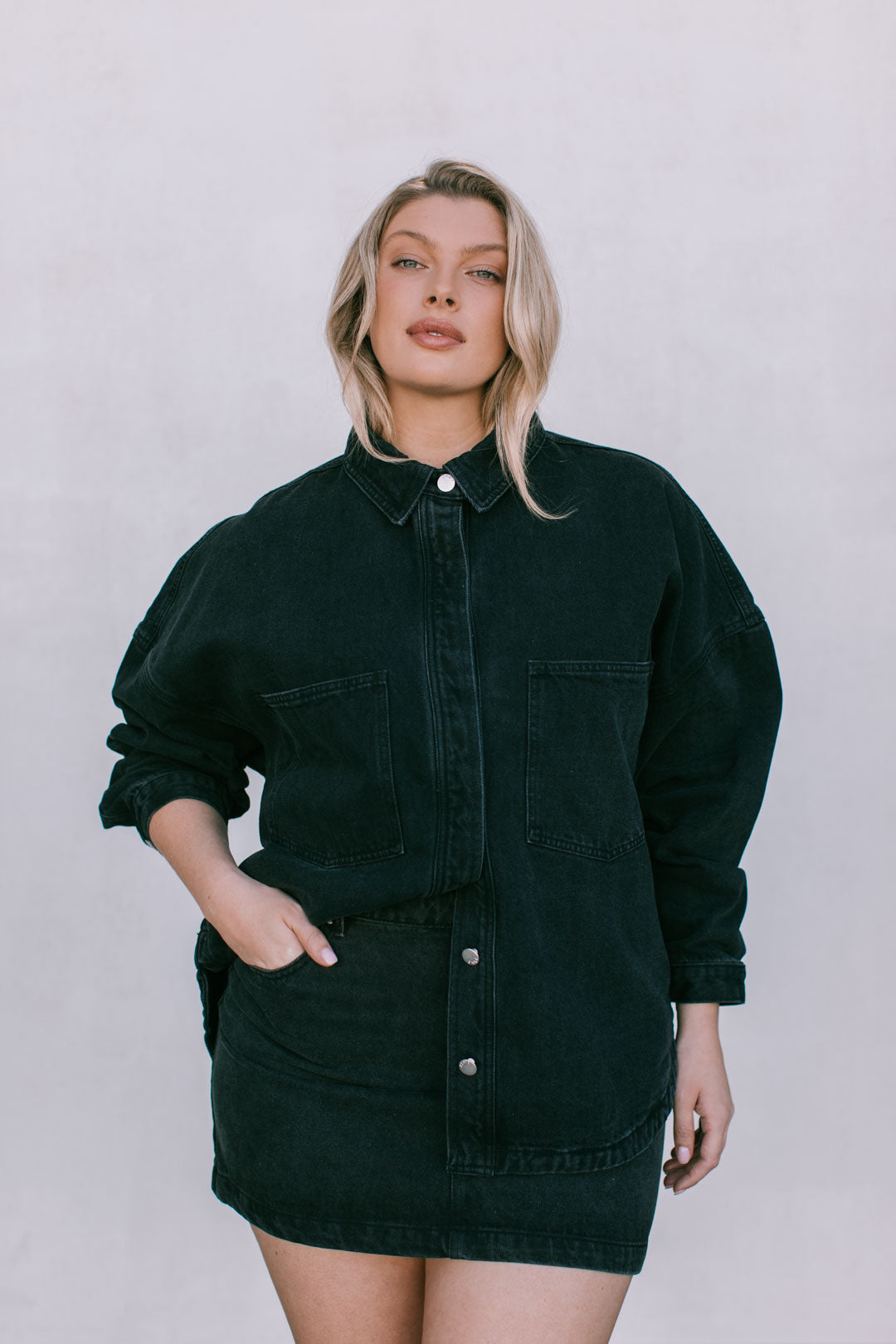 Ilou Denim Shirt - Washed Black