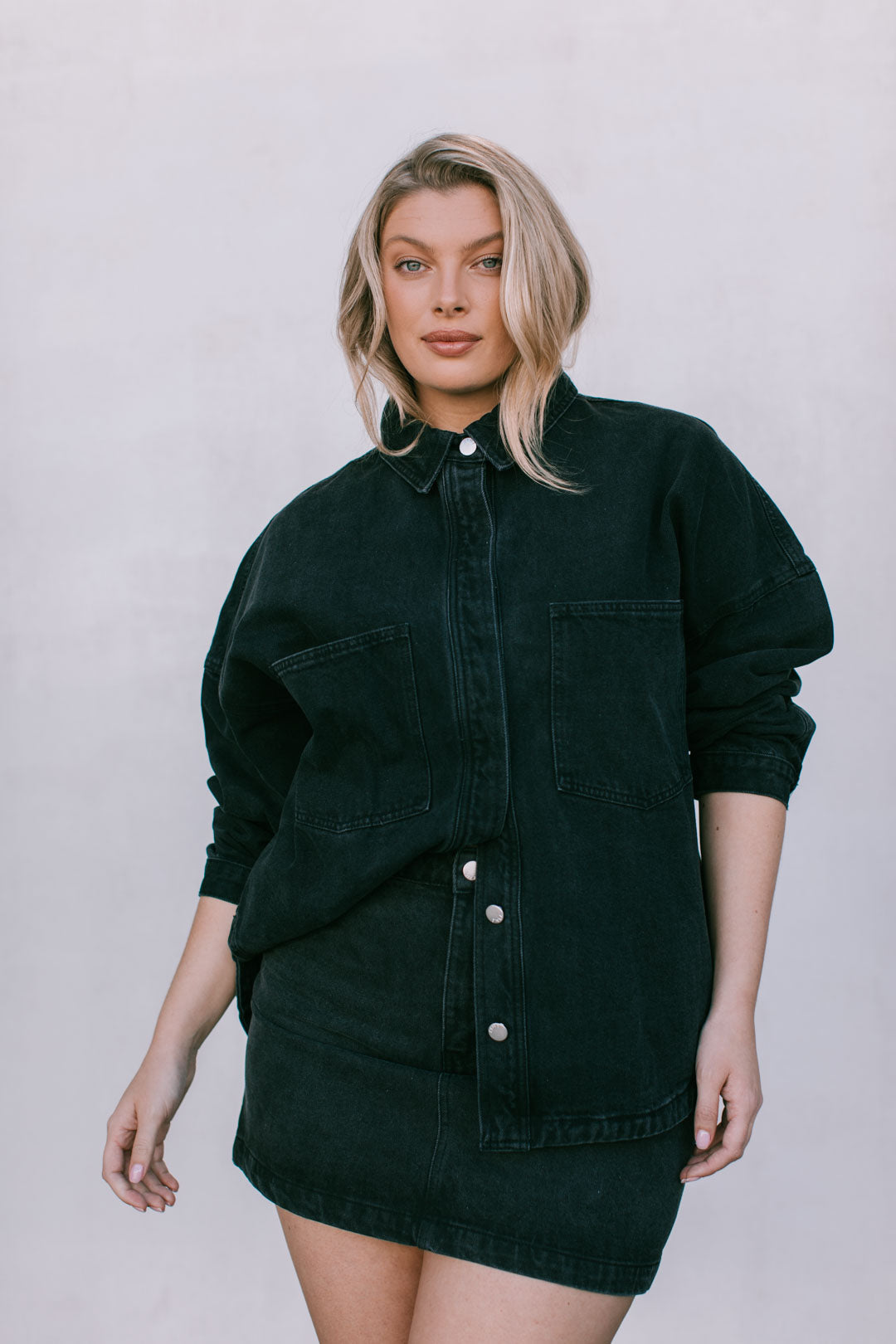 Erin Mini Denim Skirt - Washed Black