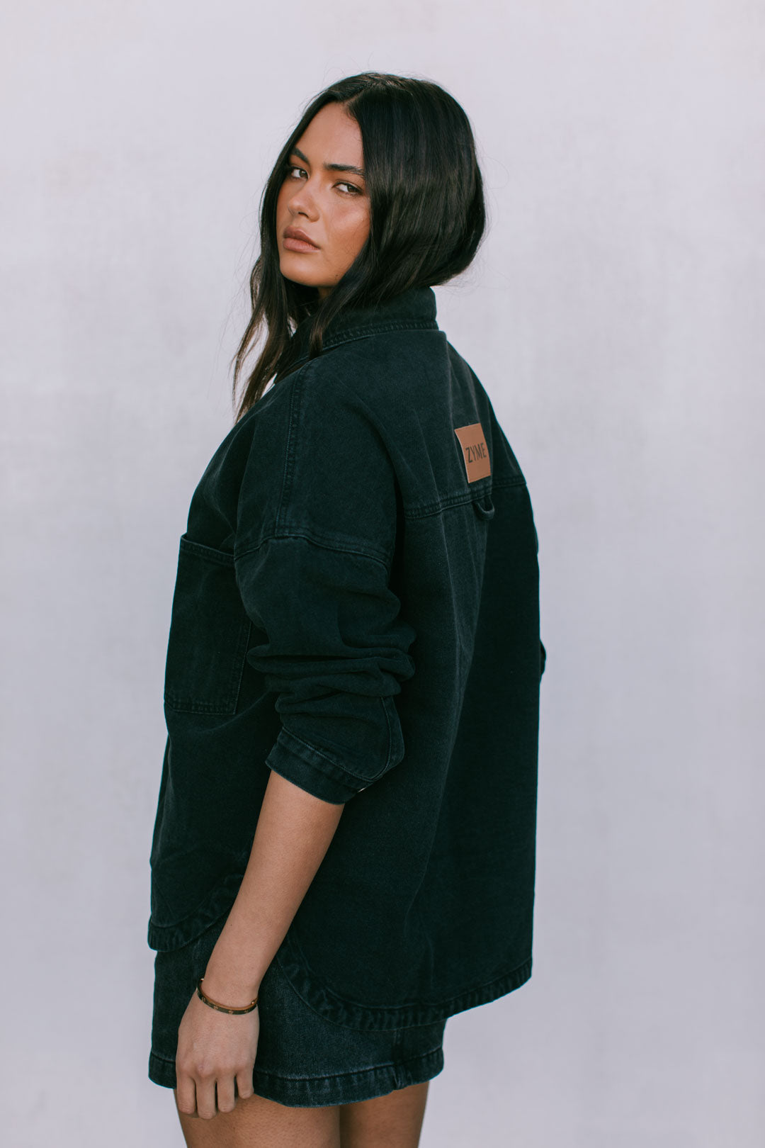 Erin Mini Denim Skirt - Washed Black