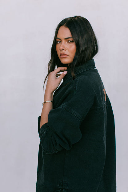 Ilou Denim Shirt - Washed Black