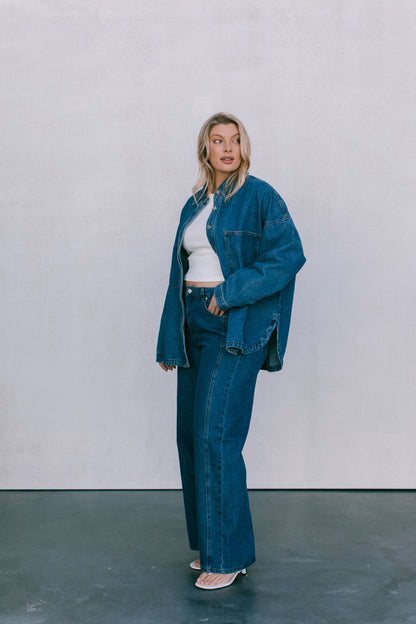 Janey Wide Leg Jeans - Dark Blue Wash
