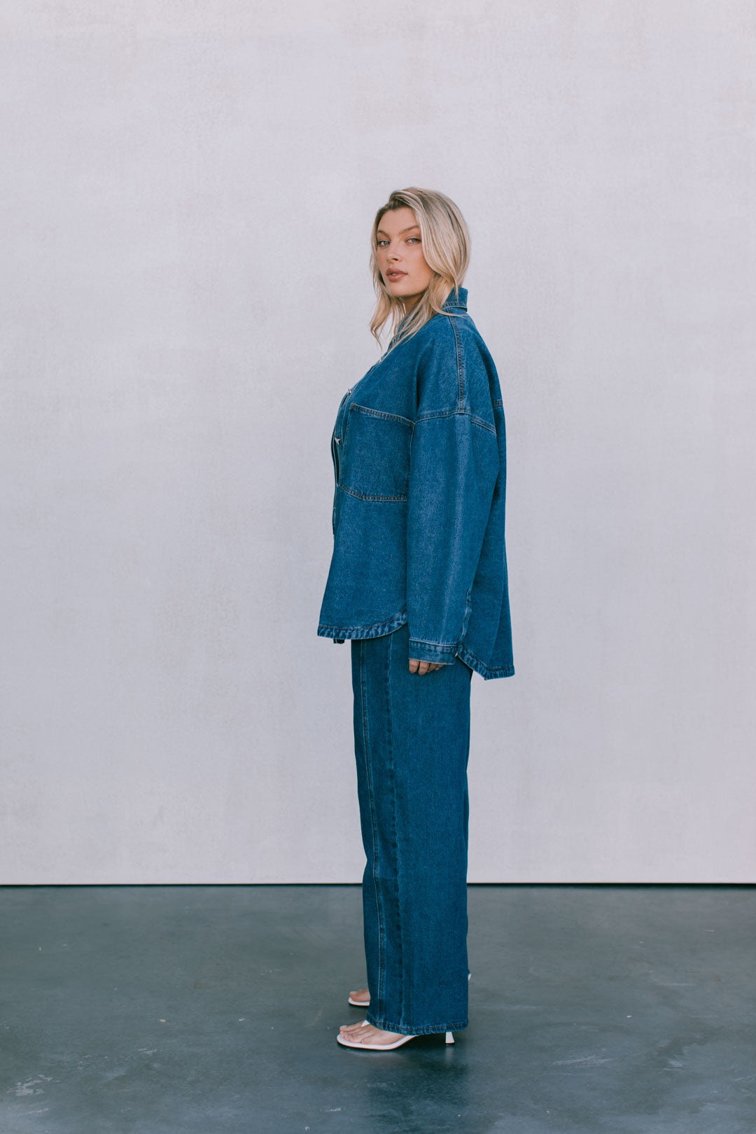 Janey Wide Leg Jeans - Dark Blue Wash