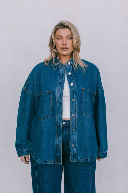 Ilou Denim Shirt - Dark Wash Blue