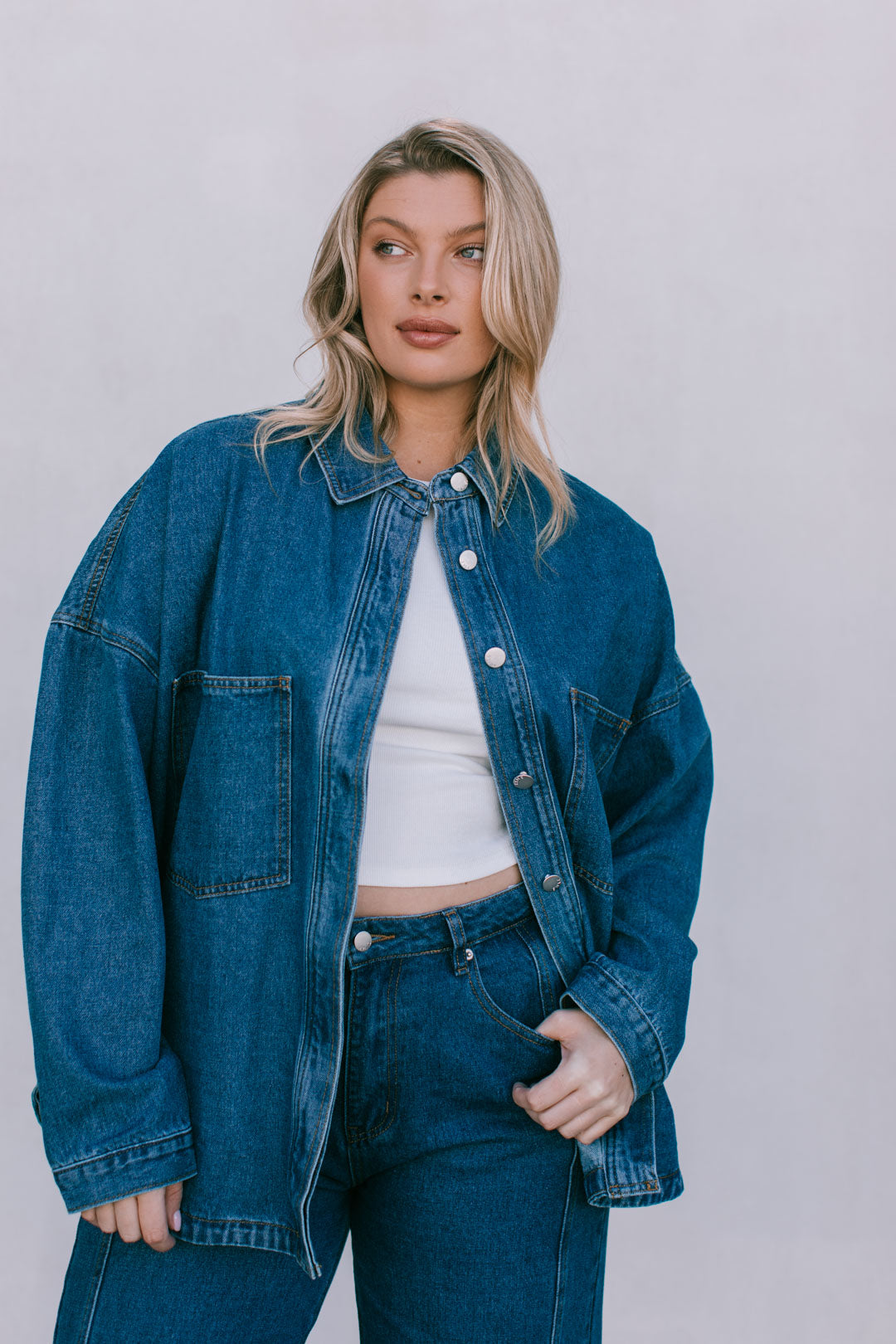 Janey Wide Leg Jeans - Dark Blue Wash