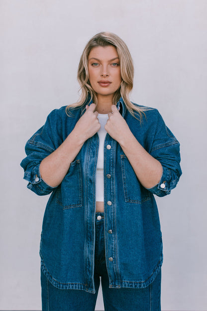 Janey Wide Leg Jeans - Dark Blue Wash