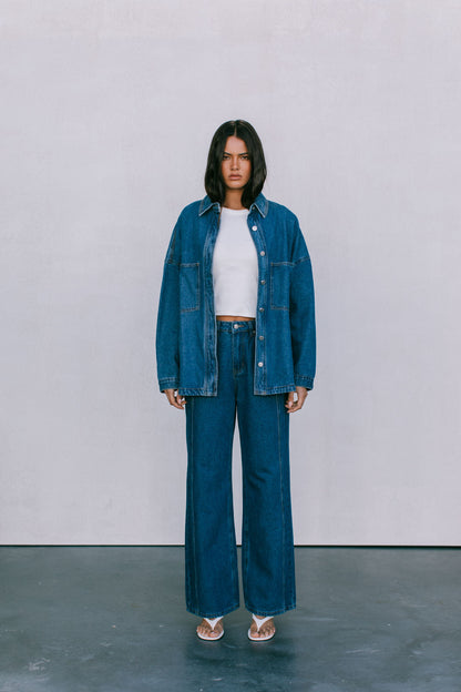 Ilou Denim Shirt - Dark Wash Blue