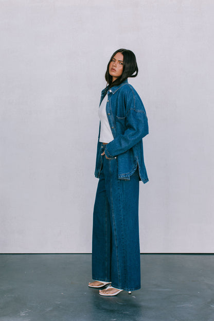 Ilou Denim Shirt - Dark Wash Blue