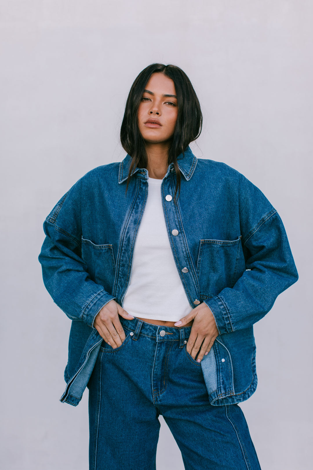 Janey Wide Leg Jeans - Dark Blue Wash