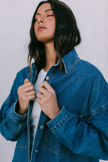 Ilou Denim Shirt - Dark Wash Blue