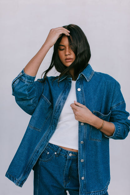 Janey Wide Leg Jeans - Dark Blue Wash