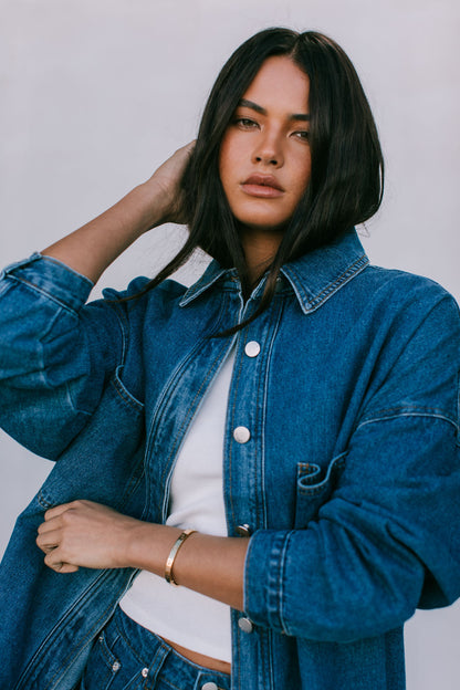 Janey Wide Leg Jeans - Dark Blue Wash