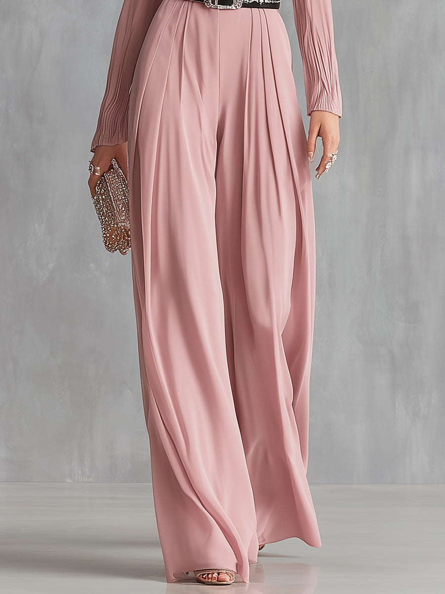 Women's Blush Sophisticated Crepe - Textured Wide - Leg Jumpsuit MDA2843H6I