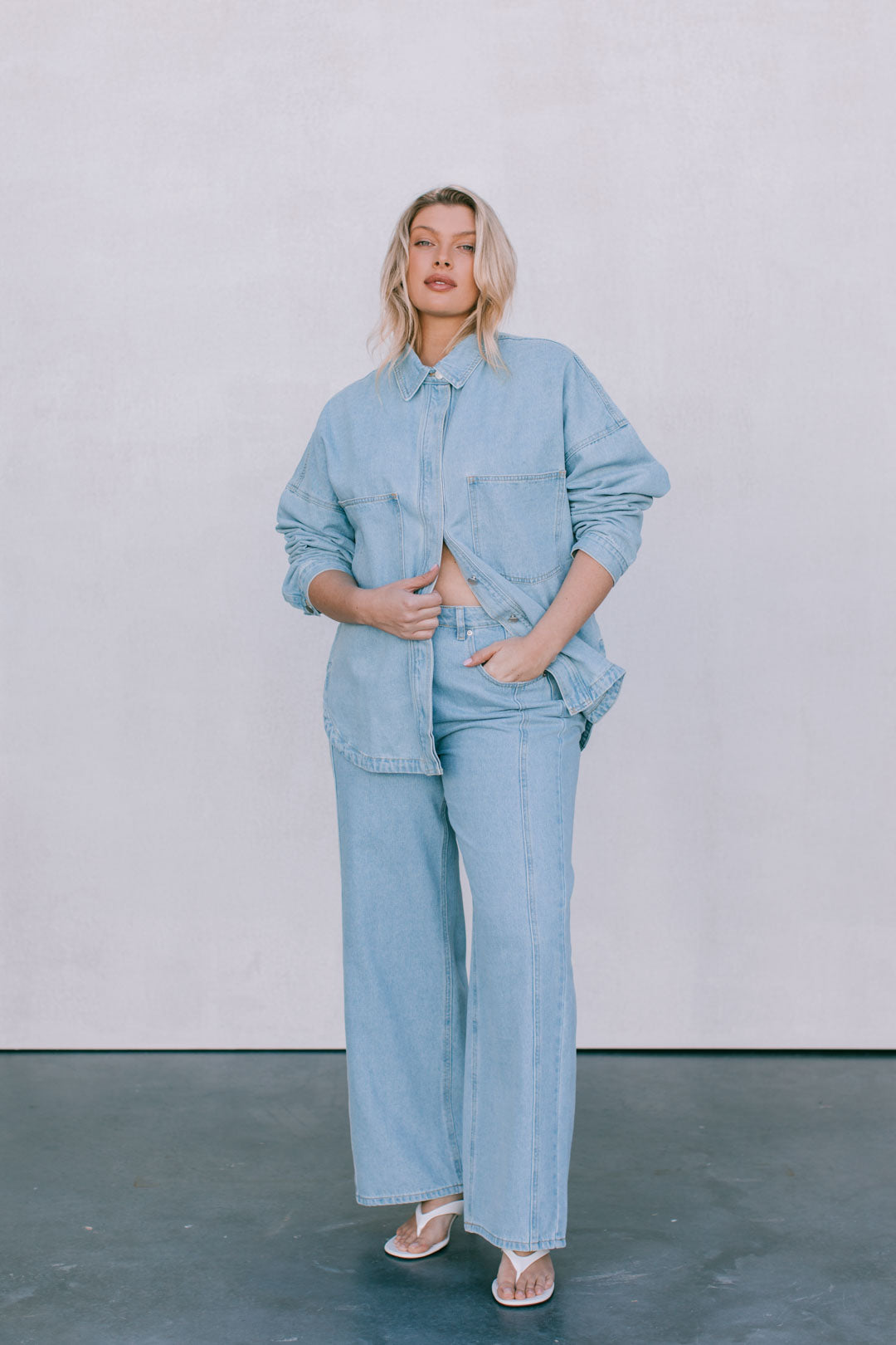 Ilou Denim Shirt - Light Wash Blue