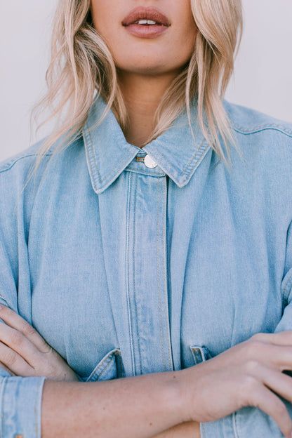 Ilou Denim Shirt - Light Wash Blue