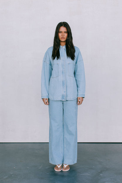 Ilou Denim Shirt - Light Wash Blue