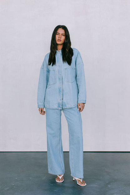 Ilou Denim Shirt - Light Wash Blue