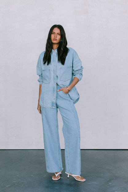 Ilou Denim Shirt - Light Wash Blue
