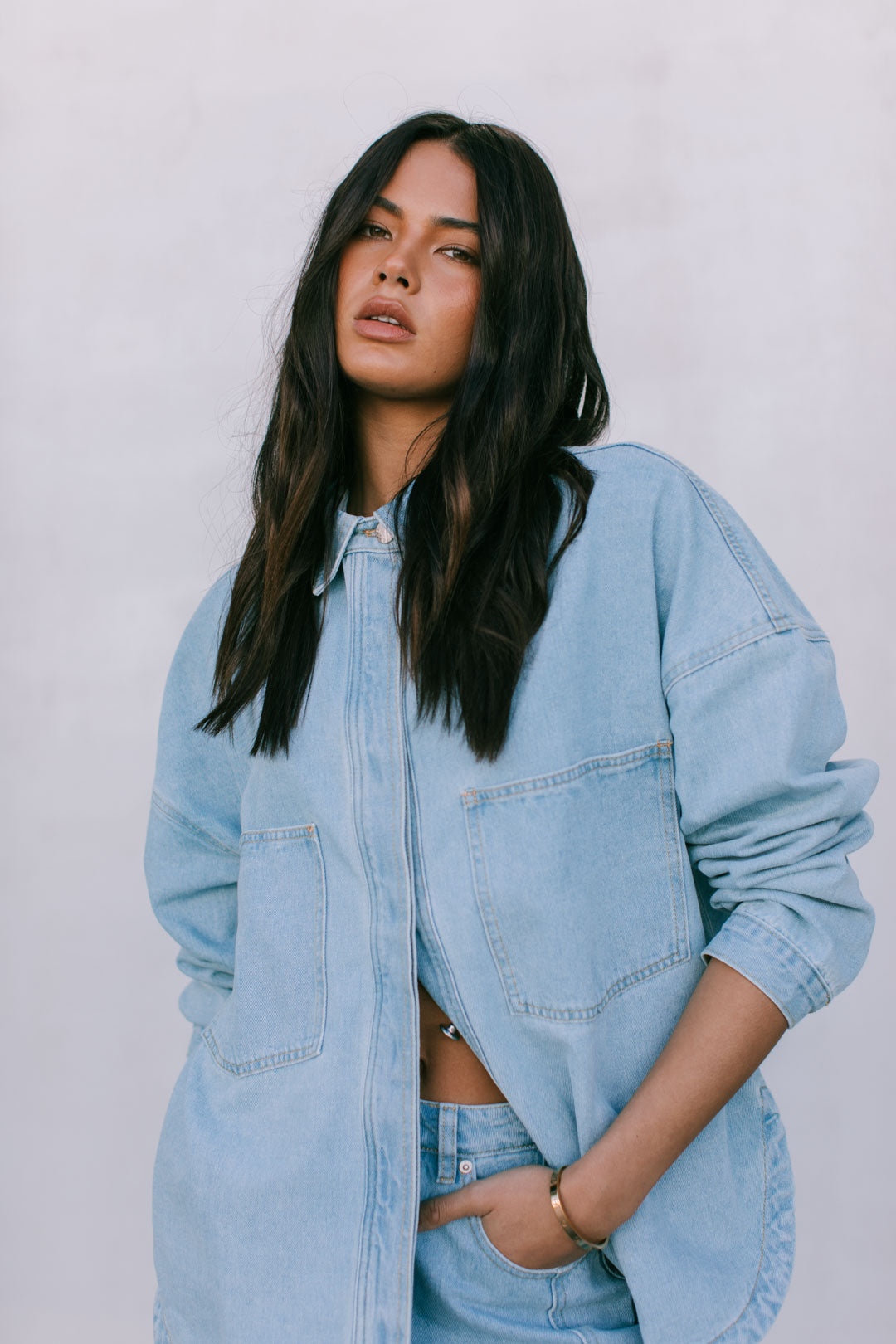 Ilou Denim Shirt - Light Wash Blue