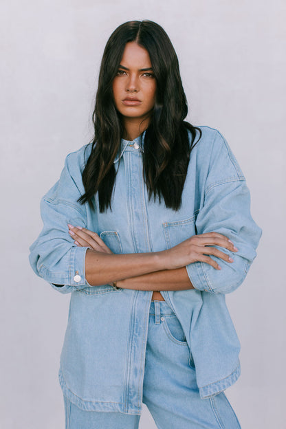 Ilou Denim Shirt - Light Wash Blue
