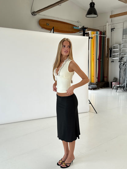 Lucia basic lace top - light yellow