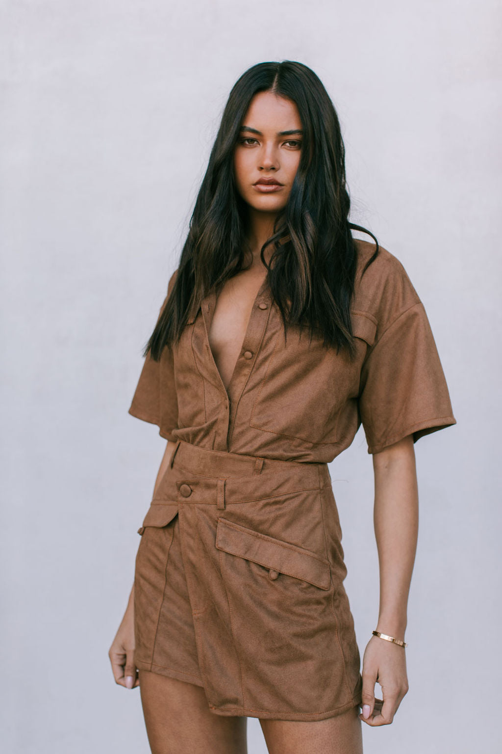 Gabe Set - Tan Suede Look